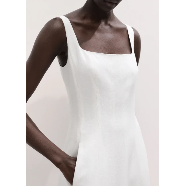 Me and Em ME+EM Fit + Flare Maxi Dress in Soft White, view 3