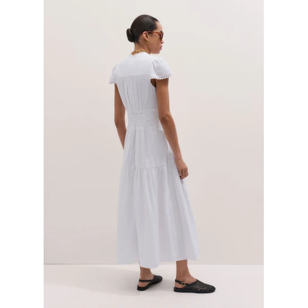Me and Em ME+EM Fit + Flare Maxi Dress in Soft White, view 5