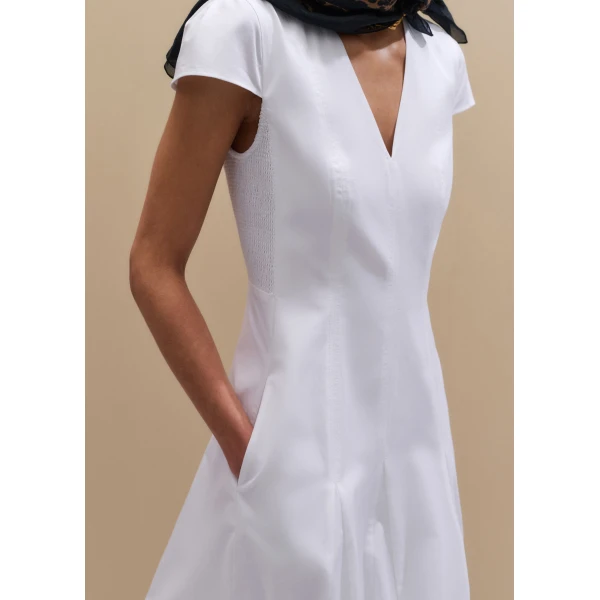 Me and Em ME+EM Fit + Flare Maxi Dress in Soft White, view 5