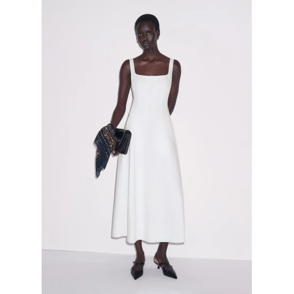 Me and Em ME+EM Fit + Flare Maxi Dress in Soft White, view 6