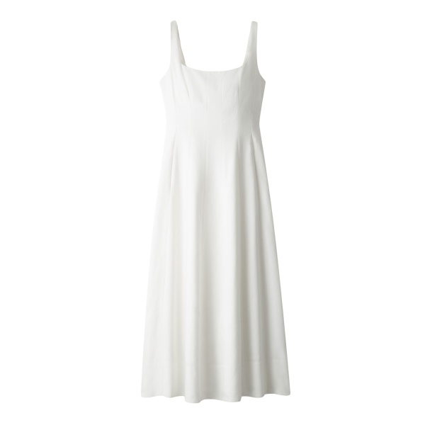 Me and Em ME+EM Fit + Flare Maxi Dress in Soft White