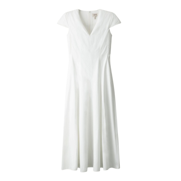 Me and Em ME+EM Fit + Flare Maxi Dress in Soft White