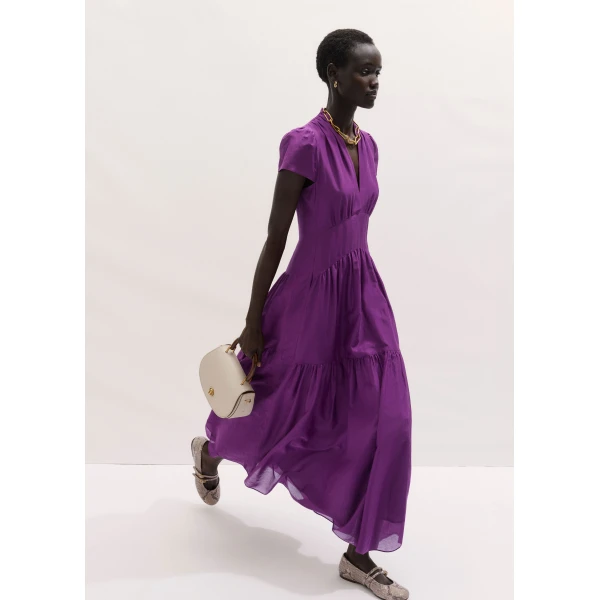 Me and Em ME+EM Fit + Flare Maxi Dress in Violet Purple, view 2