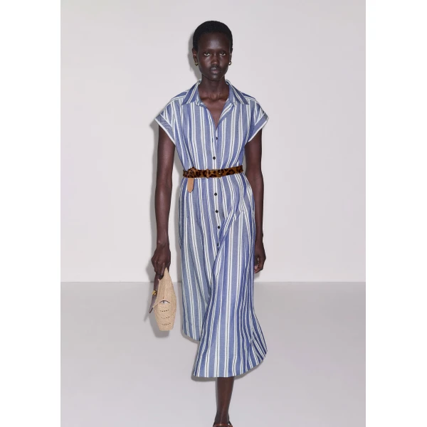 Me and Em ME+EM Fit + Flare Midi Dress in Blue/Multi, view 2