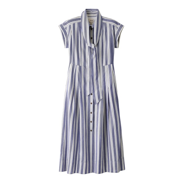 Me and Em ME+EM Fit + Flare Midi Dress in Blue/Multi