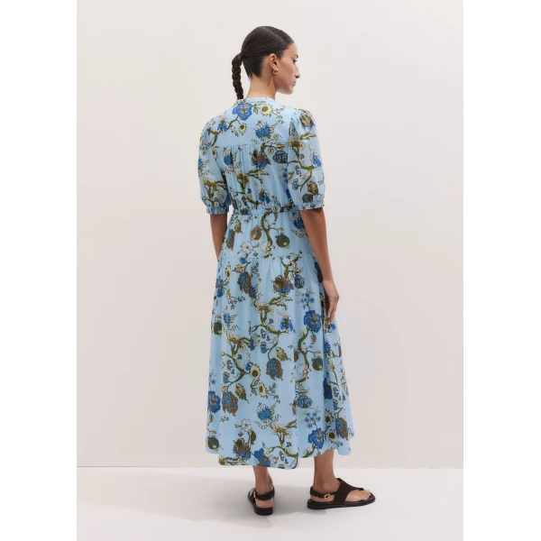 Me and Em ME+EM Fit + Flare Midi Dress in Blue/White, view 6
