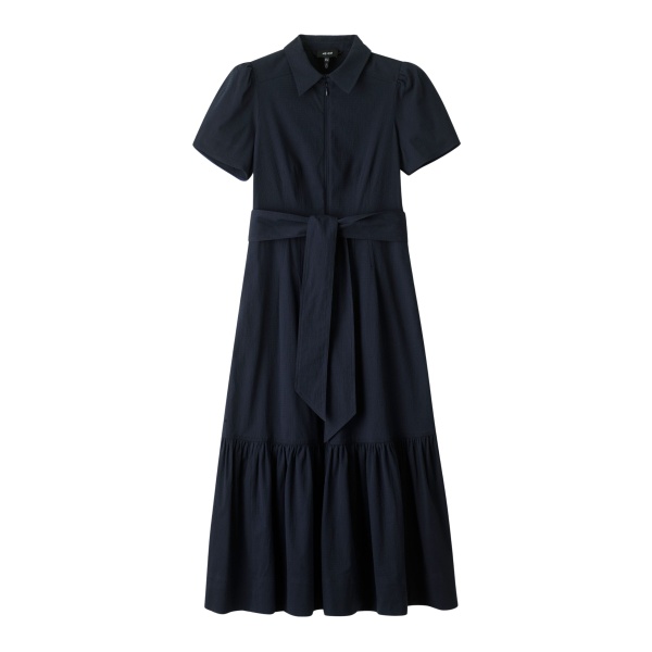 Me and Em ME+EM Fit + Flare Midi Dress in Navy