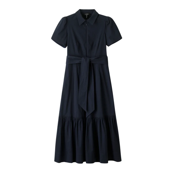 Me and Em ME+EM Fit + Flare Midi Dress in Navy