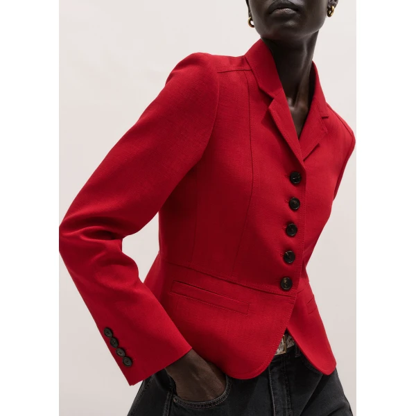 Me and Em ME+EM Fitted Utility Jacket in Ruby Red, view 2