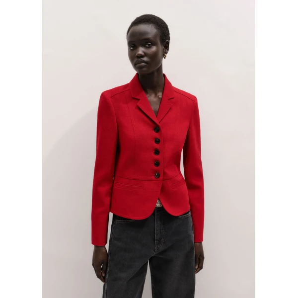 Me and Em ME+EM Fitted Utility Jacket in Ruby Red, view 6