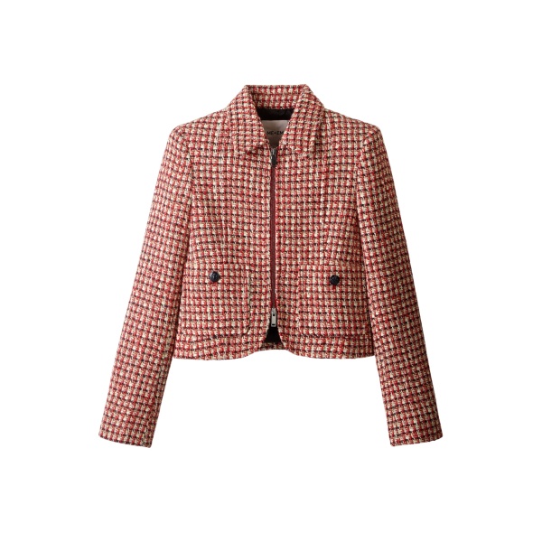 Me and Em ME+EM Heritage Crop Jacket in Ruby Red