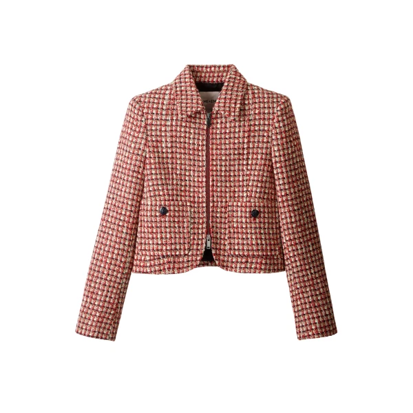 Me and Em ME+EM Heritage Crop Jacket in Ruby Red