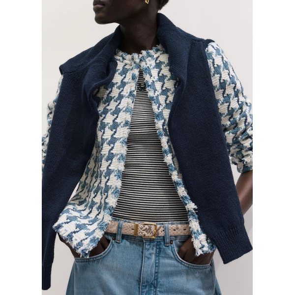 Me and Em ME+EM Heritage Short Jacket in Navy/Soft White, view 4