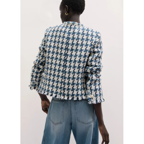 Me and Em ME+EM Heritage Short Jacket in Navy/Soft White, view 5