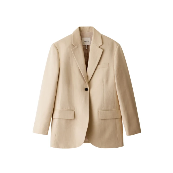 Me and Em ME+EM Icon Oversized Blazer in Warm Stone