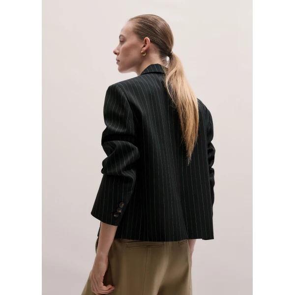 Me and Em ME+EM Icon Oversized Short Blazer in Black, view 5