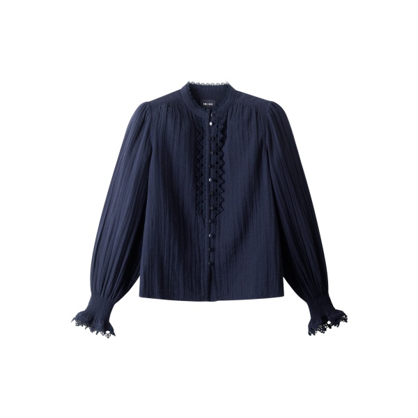 Me and Em ME+EM In-The-Details Blouse in Navy
