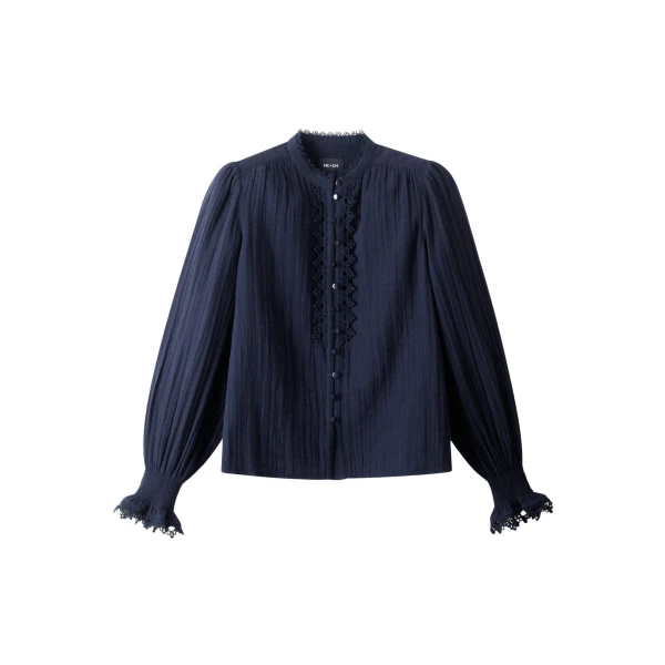 Me and Em ME+EM In-The-Details Blouse in Navy