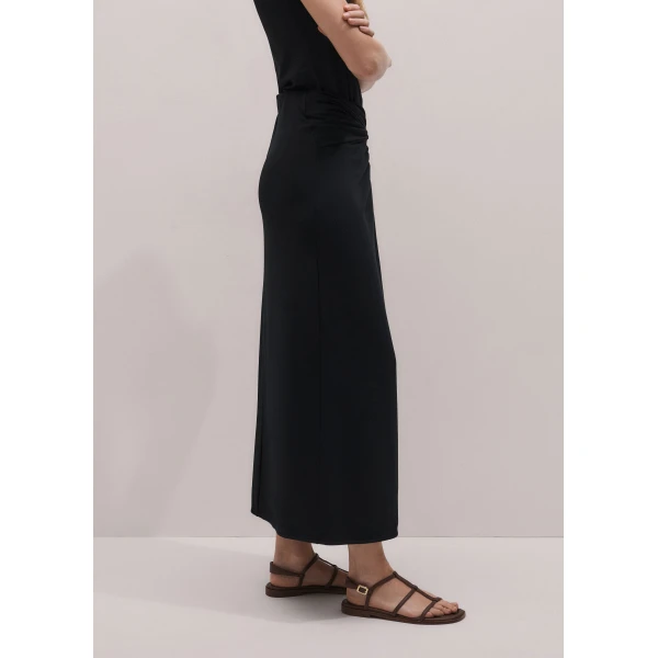 Me and Em ME+EM Knot Detail Maxi Skirt in Black, view 5