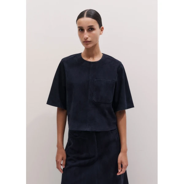 Me and Em ME+EM Luxe Box Tee in Navy Top, view 5