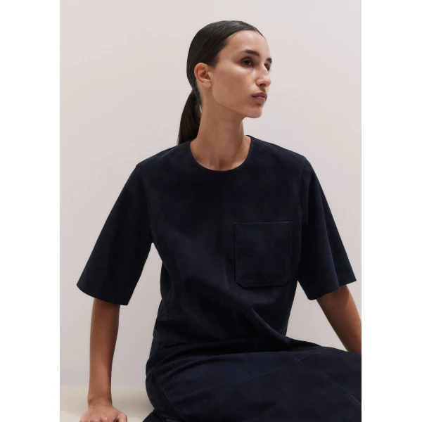 Me and Em ME+EM Luxe Box Tee in Navy Top, view 6
