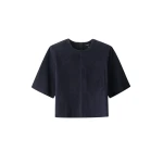 Me and Em ME+EM Luxe Box Tee in Navy Top