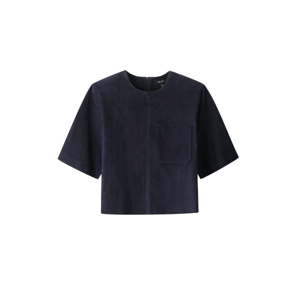 Me and Em ME+EM Luxe Box Tee in Navy Top