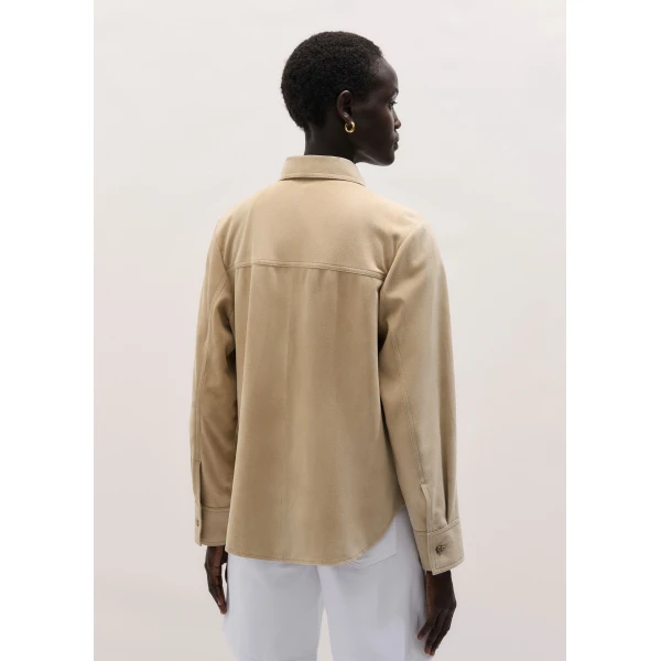 Me and Em ME+EM Luxe Straight Shirt in Pale Tan, view 6