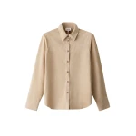 Me and Em ME+EM Luxe Straight Shirt in Pale Tan