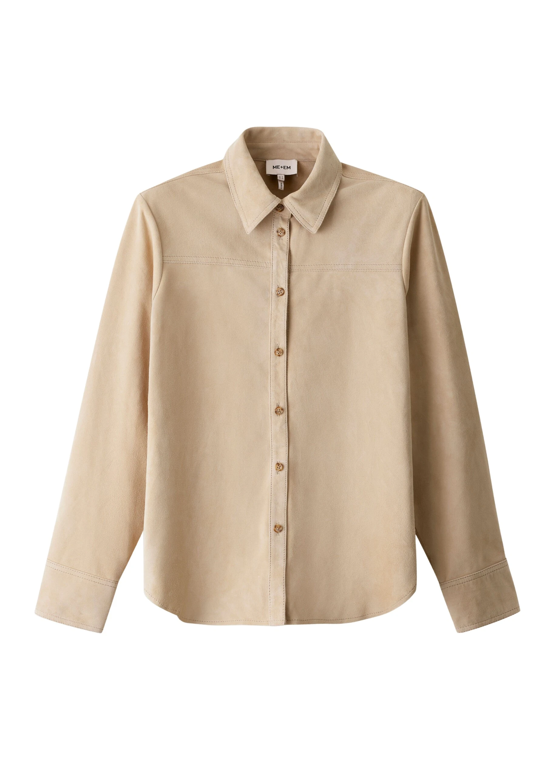 ME+EM Luxe Straight Shirt in Pale Tan