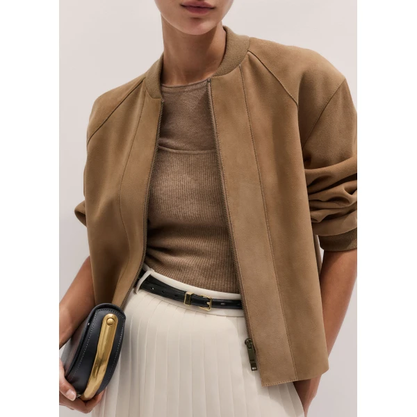 Me and Em ME+EM Luxe Swing Jacket in Pale Tan, view 2