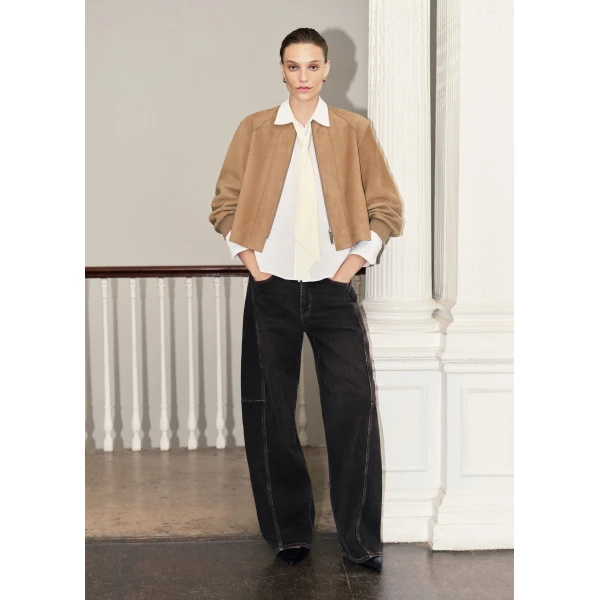 Me and Em ME+EM Luxe Swing Jacket in Pale Tan, view 4