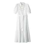 Me and Em ME+EM Midi Shirt Dress in Soft White