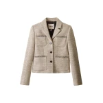 Me and Em ME+EM Patch Pocket Jacket in Gold Multi