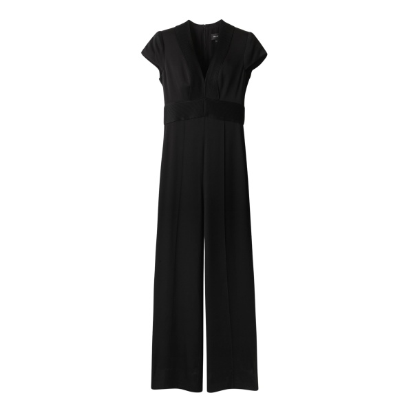 Me and Em ME+EM Pintuck Wide-Leg Jumpsuit in Black