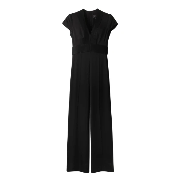 ME+EM Pintuck Wide-Leg Jumpsuit in Black