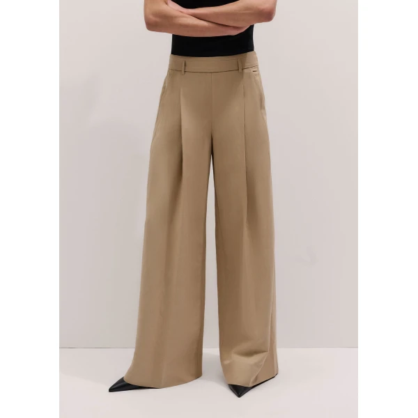 Me and Em ME+EM Pleat Wide-Leg Trouser in Warm Stone, view 2