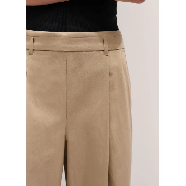 Me and Em ME+EM Pleat Wide-Leg Trouser in Warm Stone, view 3