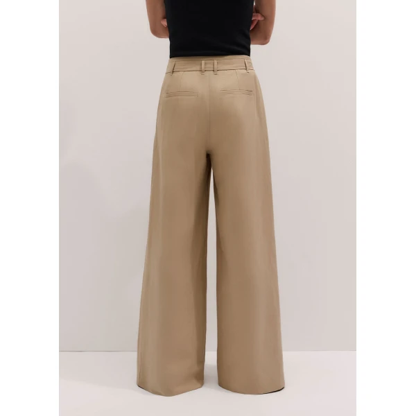 Me and Em ME+EM Pleat Wide-Leg Trouser in Warm Stone, view 5