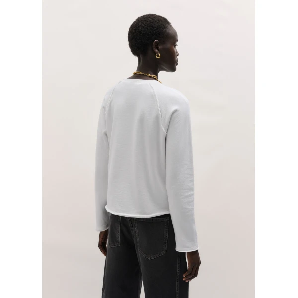 Me and Em ME+EM Raw Edge Sweatshirt in Soft White Top, view 5