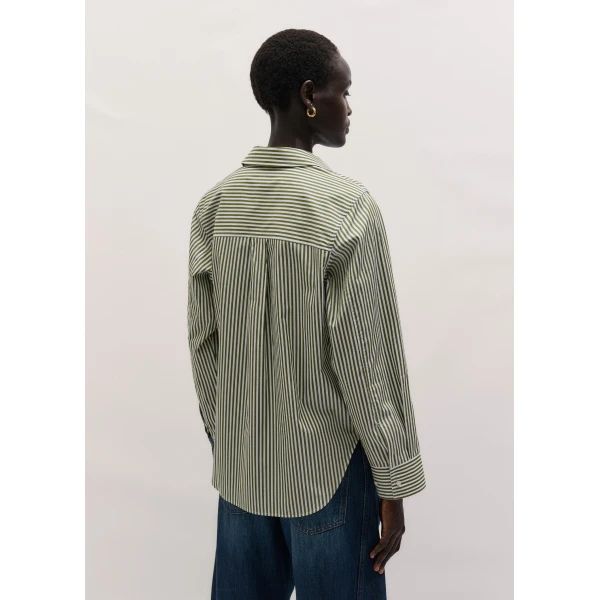 Me and Em ME+EM Relaxed Forever Shirt in Olive/Soft White, view 4