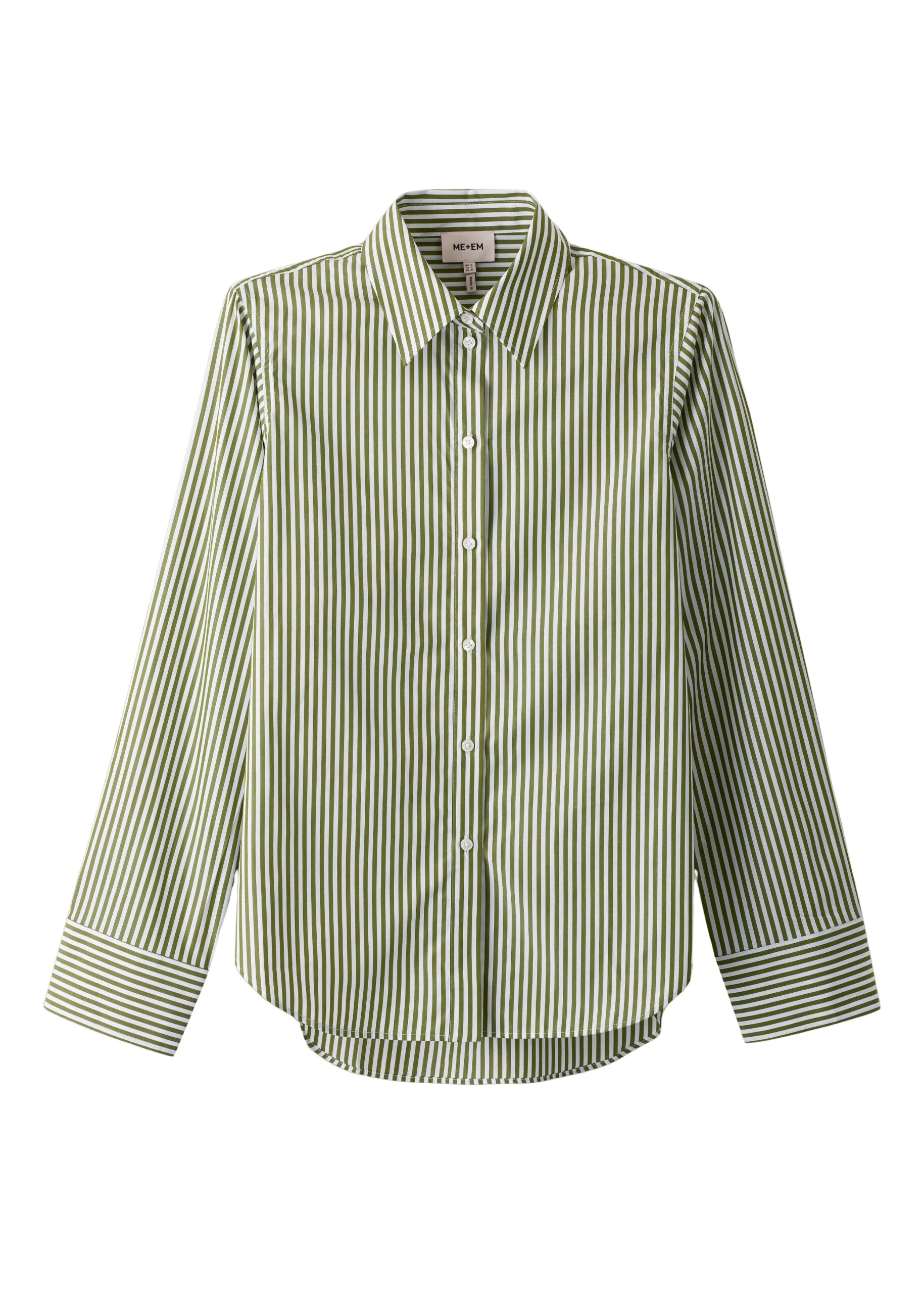 ME+EM Relaxed Forever Shirt in Olive/Soft White