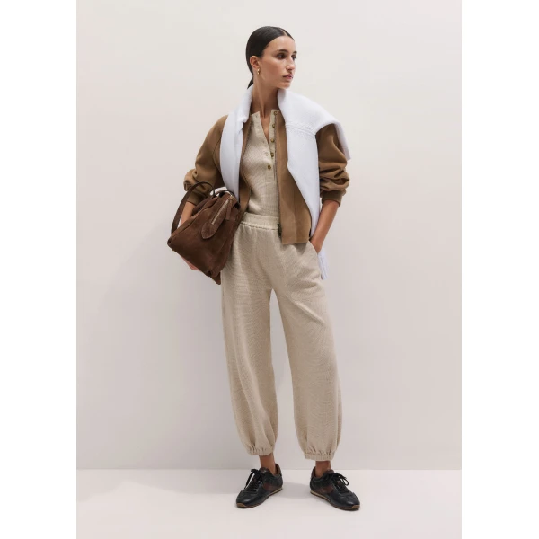 Me and Em ME+EM Relaxed Track Pant in Oatmeal, view 2