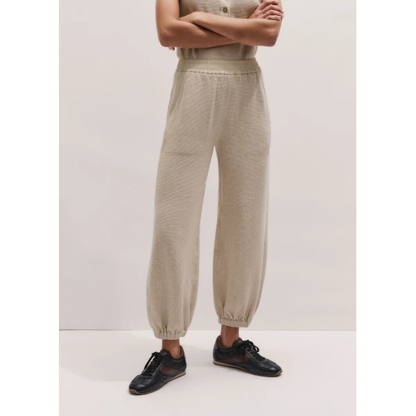 Me and Em ME+EM Relaxed Track Pant in Oatmeal, view 4