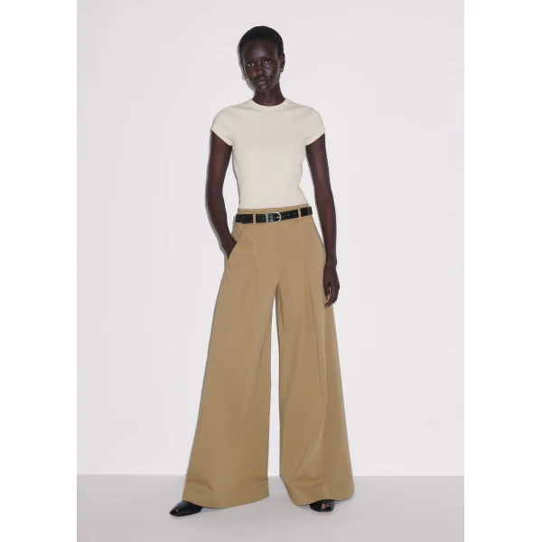 Me and Em ME+EM Rib Slim Tee in Cream Top, view 4
