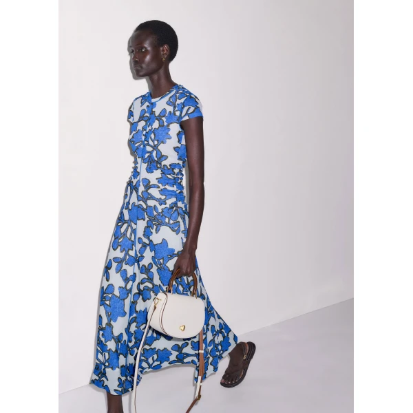 Me and Em ME+EM Ruched Maxi Dress in Blue Multi, view 2