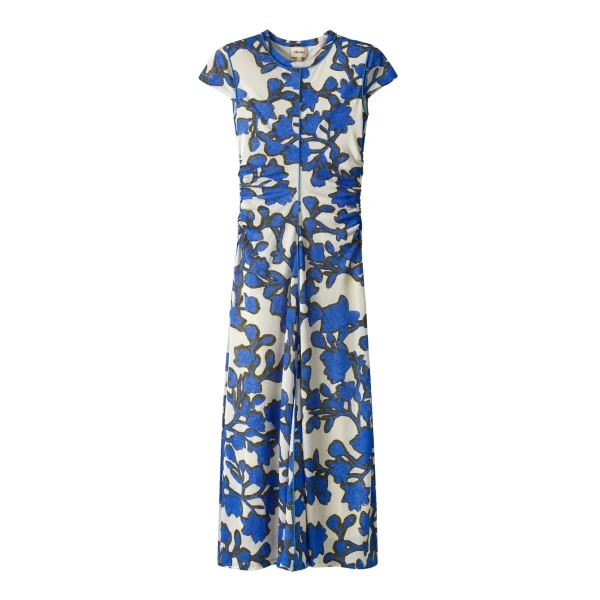 Me and Em ME+EM Ruched Maxi Dress in Blue Multi