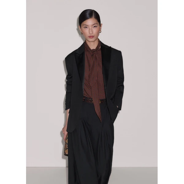 Me and Em ME+EM Scarf Neck Tank in Pecan Brown/Black, view 4
