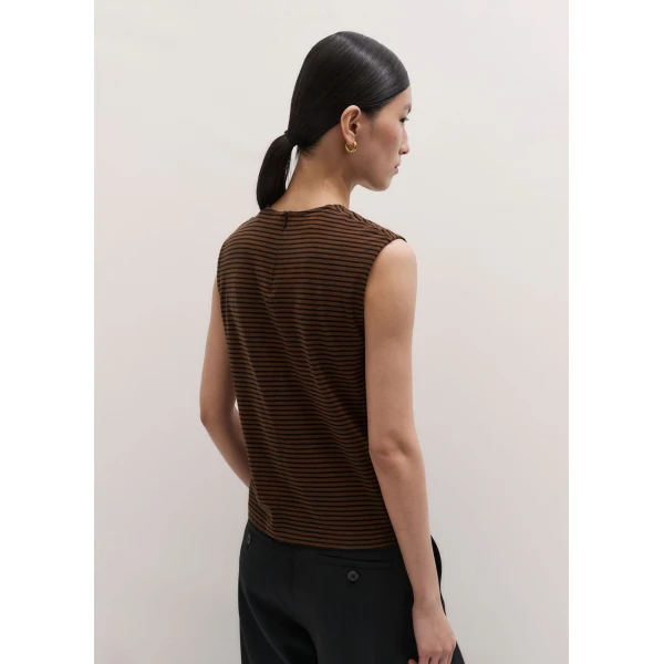 Me and Em ME+EM Scarf Neck Tank in Pecan Brown/Black, view 6