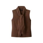 Me and Em ME+EM Scarf Neck Tank in Pecan Brown/Black